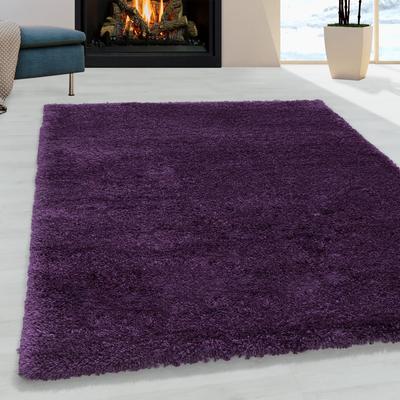 Hochflor-Teppich AYYILDIZ TEPPICHE "FLUFFY 3500", lila, B:280cm H:50mm L:370cm, Polypropylen (PP), Teppiche, Langflor, Shaggy, uni, robust, auch in rund erhältlich, Wohnzimmer Image
