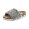 Pantolette LASCANA "Hausschuh", Damen, Gr. 37, grau, Obermaterial: 100% Synthetik. Decksohle: 100% Rindsleder. Laufsohle: 100% Synthetik, Fellimitat, unifarben, modisch, Schuhe Pantoffeln Pantolette Plüsch Hausschuh, Mule, Sandale, offener Schuh,...