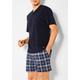 Shorty S.OLIVER Gr. 56/58, blau (marine, blau, kariert) Herren Homewear-Sets Pyjamas