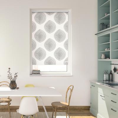 Seitenzugrollo LICHTBLICK ORIGINAL "Rollo Klemmfix, ohne Bohren, blickdicht, Stripy Boho Drop - Weiß", weiß (weiß, weiß), B:70cm H:150cm, Polyester, Rollos Image