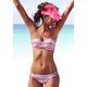 Bügel-Bandeau-Bikini VENICE BEACH Gr. 42, Cup D, rosa (lachs, bedruckt) Damen Bikini-Sets Ocean Blue