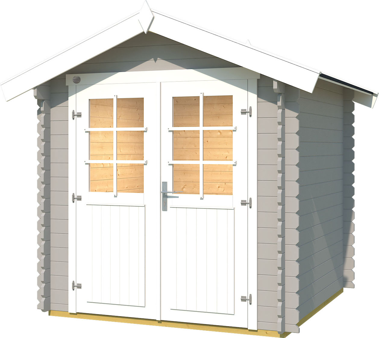 Gartenhaus WEKA "209 Gr.1, hellgrau", grau (hellgrau), ohne Fußboden, ohne Dacheindeckung, Massivholz, Gartenhäuser, Gartenhaus