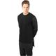 Kapuzenpullover URBAN CLASSICS "Herren Long Zipped Synthetic Leather Crewneck" Gr. M, schwarz (black, black) Herren Pullover Kapuzenpullover