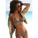 Triangel-Bikini BRUNO BANANI Gr. 36, Cup C/D, braun (braun, bedruckt) Damen Bikini-Sets Ocean Blue bedruckt mit langem Bindeband