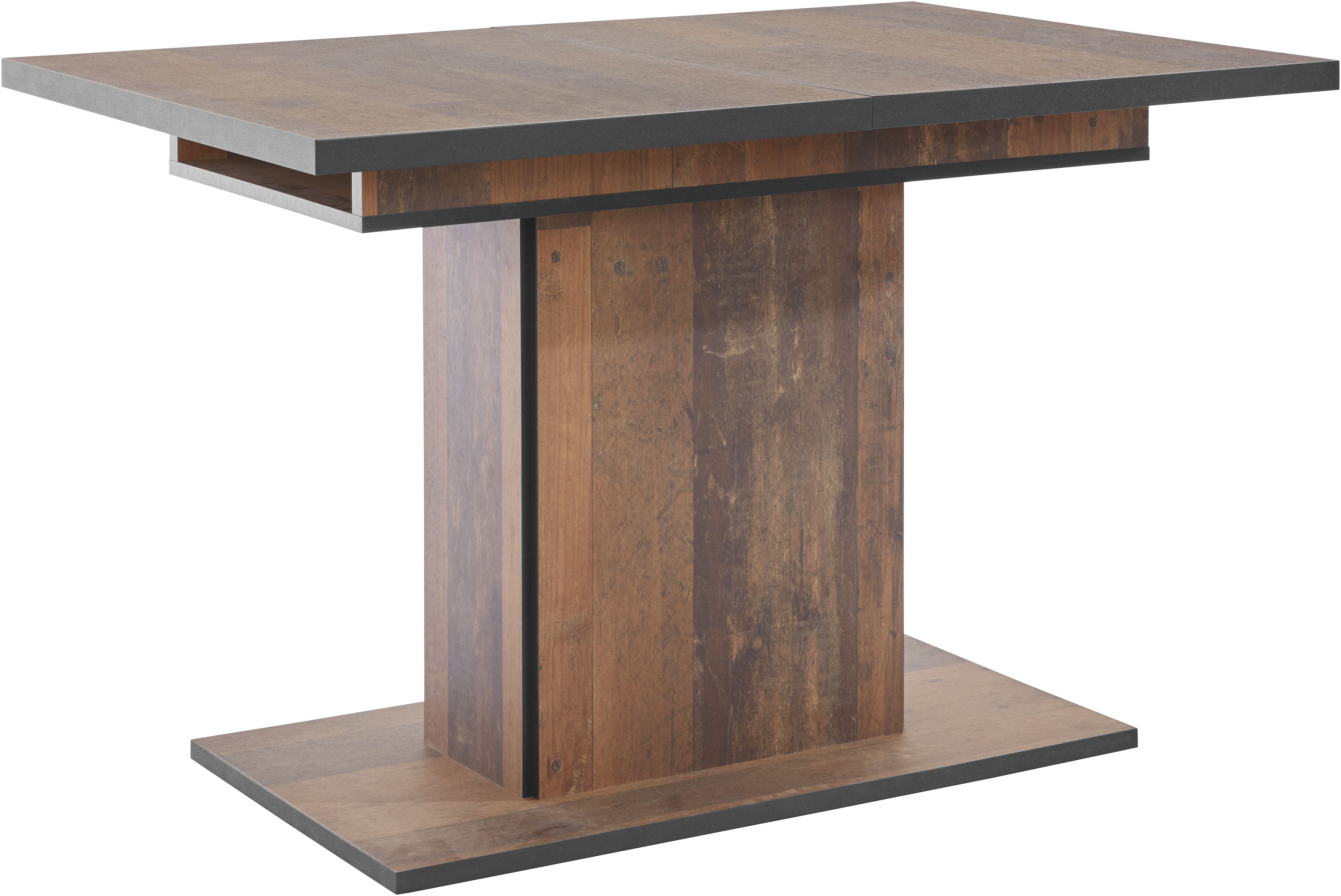 Esstisch HELA "Ariana Bestseller, Tisch, Küchentisch, Auszugstisch", schwarz (oldwood, schwarz, oldwood, schwarz, oldwood, schwarz), B:120cm H:76cm T:80cm, Tische, Esstisch, durch innenliegende Einlegeplatten ausziehbar 120-160 cm