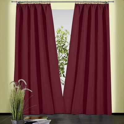 Vorhang WECKBRODT "Sento" Gr. 1, rot (bordeaux), B:135cm H:150cm, Polyester, Baumwolle, Gardinen, Baumwolle, blickdicht, matte Struktur, unifarben, Gardine, Store Image