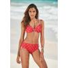 Bügel-Bikini-Top S.OLIVER "Audrey", Damen, Gr. 44, Cup F, rot (rot, weiß), Recycling-Polyamid, gepunktet, gestreift, Bikini-Oberteile, im Punkte und Streifen Mix