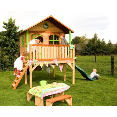 Spielturm AXI "Sophie", braun, Spieltürme, KinderB:380cm H:274cm T:212cm, Holzwerkstoff, BxTxH: 380x212x274 cm, B:380cm H:274cm T:212cm