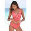 Bügel-Tankini-Top S.OLIVER "Audrey", Damen, Gr. 40, Cup F, rot (rot, weiß), Recycling-Polyamid, gepunktet, gestreift, Bikini-Oberteile, im Punkte und Streifen Mix