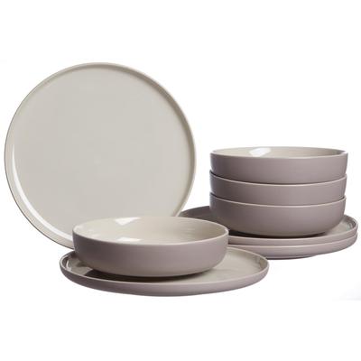 Tafelservice RITZENHOFF & BREKER "Teller Set, Geschirr-Set Jasper", grau (taupe), 8 tlg., Steinzeug, Geschirr-Sets, Scandic Style, 8 Teile, für 4 Personen Image