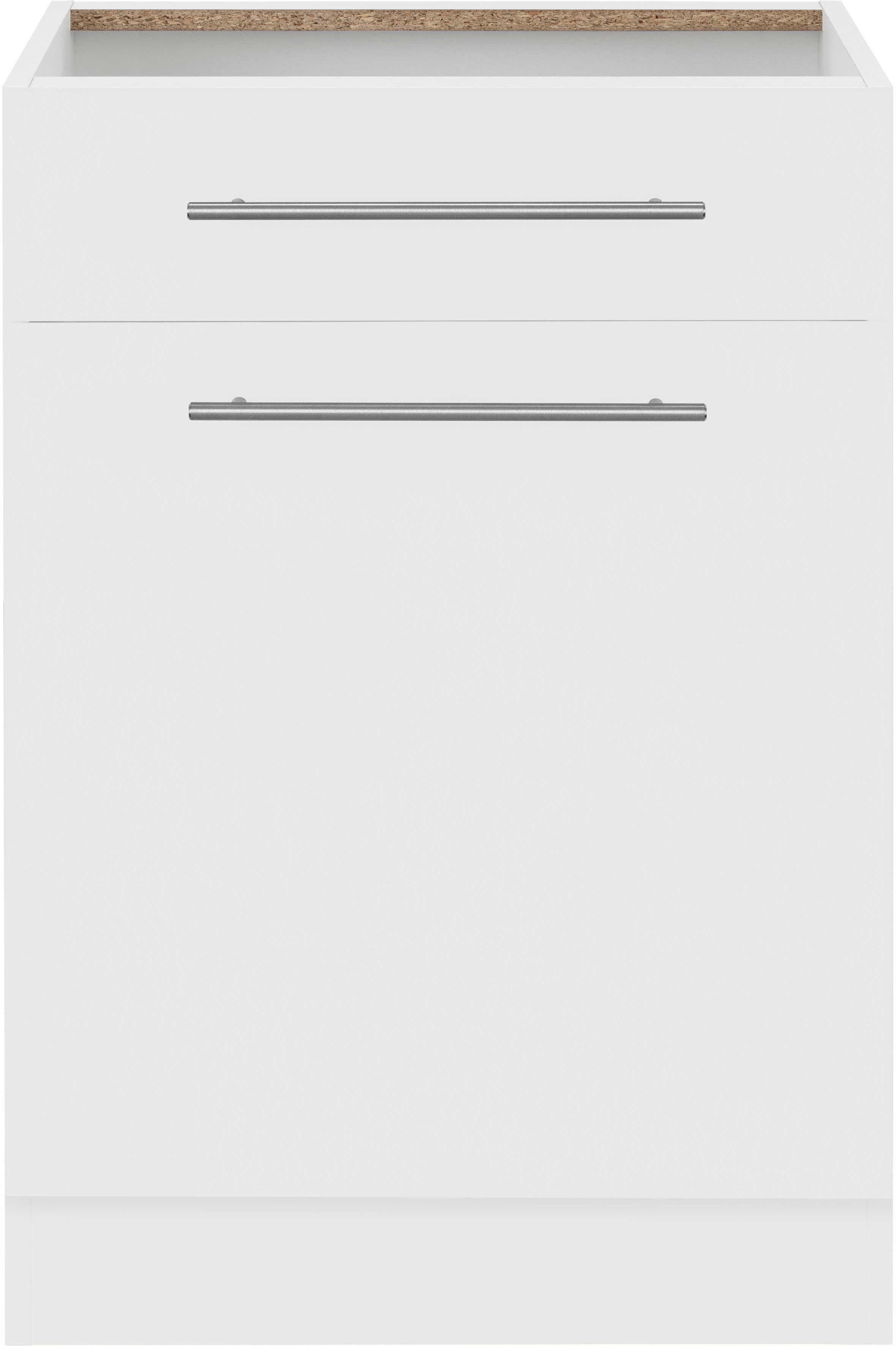 Unterschrank WIHO KÜCHEN "Unna", weiß (front und korpus: weiß), B:60cm H:82cm T:57cm, Schränke, Küchenunterschrank, 60 cm breit, ohne Arbeitsplatte