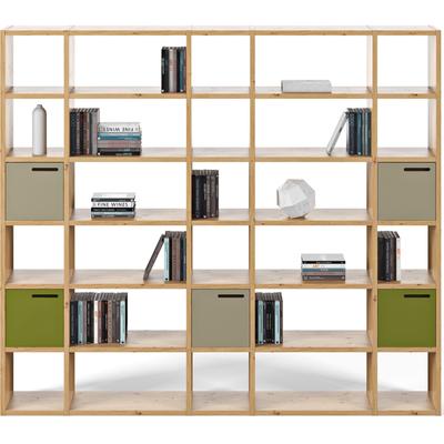 Regal TEMAHOME "Pombal", braun (eichenfarbe), B:255cm H:224cm T:34cm, Wabenplatte, Regale, Bücherregal Raumteiler-Regal, in Farbvarianten erhältlich Image
