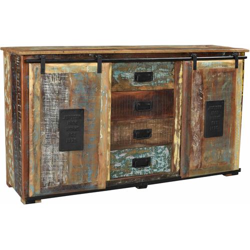 „Sideboard SIT „“Jupiter““ Sideboards Gr. B/H/T: 150 cm x 81 cm x 38 cm, bunt Sideboards aus recyceltem Altholz, Shabby Chic, Vintage“