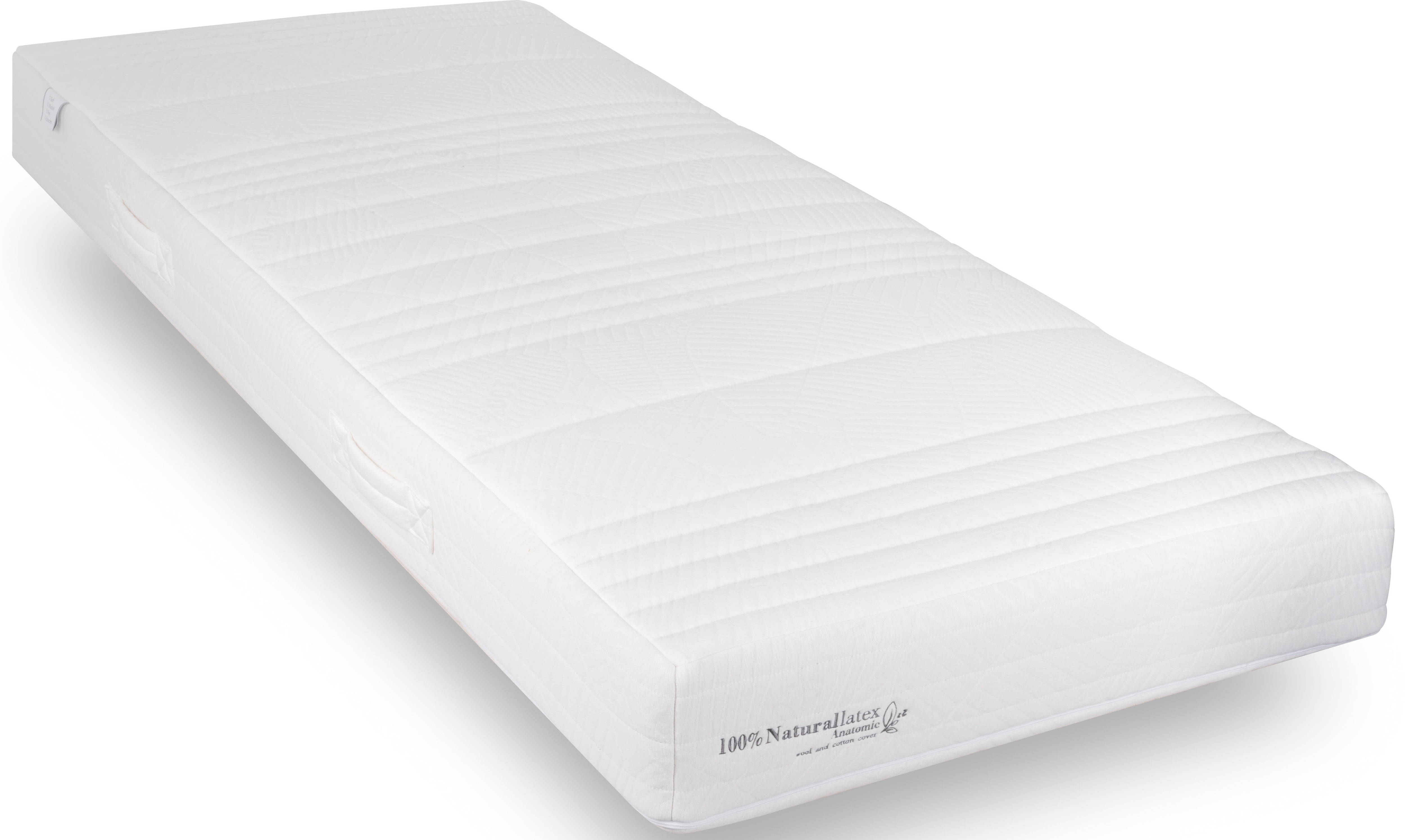 Naturmatratze REVOR BEDDING "Anatomic NATUR 19" Gr. 3, weiß, B:180cm H:19cm L:210cm, Bezug: 100% Baumwolle. Steppfüllung: 50% Seide, 50% Wolle, Matratzen, 100% natürlich und mit einzigartigem ANATOMIC Latexkern Image
