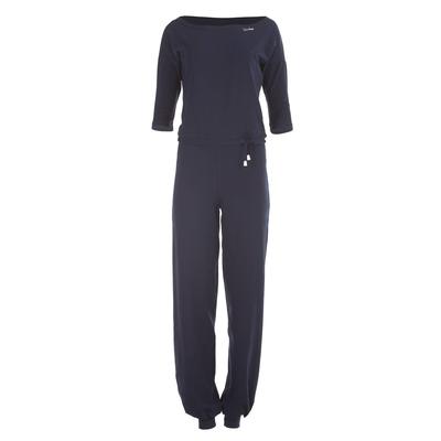 Jumpsuit WINSHAPE "WJS2", Damen, Gr. XS, Normalgrößen, blau (night blau), 90% Baumwolle, 10% Elasthan, U-Boot-Ausschnitt, 3/4-Ärmel, Overalls, ¾-Arm