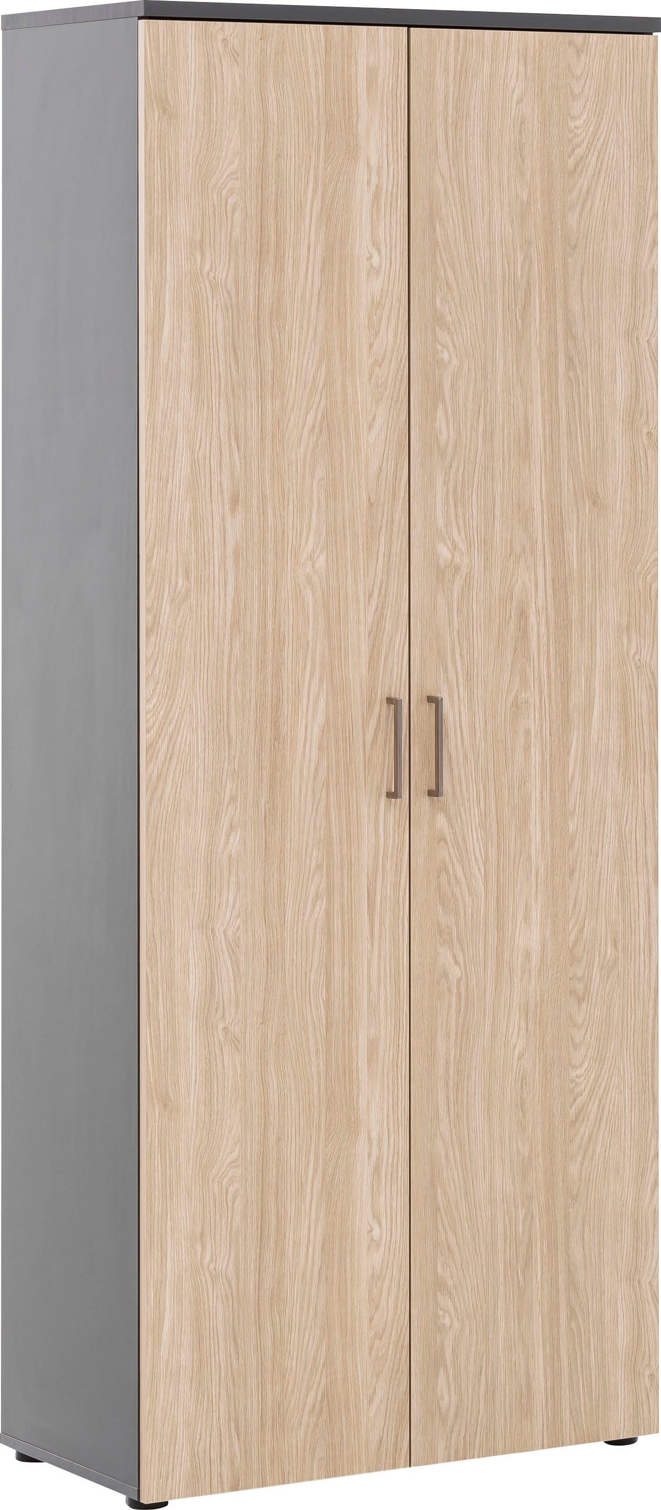 „Aktenschrank SCHILDMEYER „“Serie 1500″“ Schränke Gr. B/H/T: 80,2 cm x 199,7 cm x 41 cm, 2 St., grau (anthrazit, eichefarben hell) Aktenschränke“