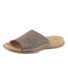 Pantolette GABOR, Damen, Gr. 38 (5), grau (taupe), Nubukleder, klassisch, Schuhe, Keilabsatz, Sommerschuh, Schlappen in schlichter Form