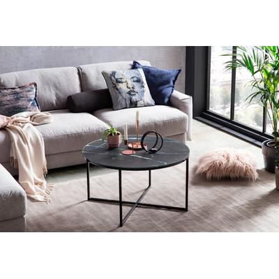 Couchtisch SALESFEVER, schwarz (schwarz, schwarz, schwarz, schwarz), B:80cm H:45cm T:80cm, Tische, Tischplatte in Marmoroptik Image