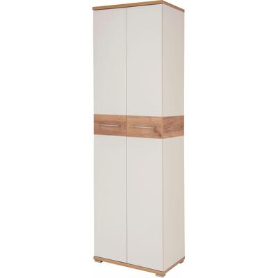 Garderobenschrank GERMANIA "Topix", weiß (weiß, weiß, eichefarben), B:59cm H:199cm T:40cm, Schränke, mit ausziehbarer Kleiderstange Image