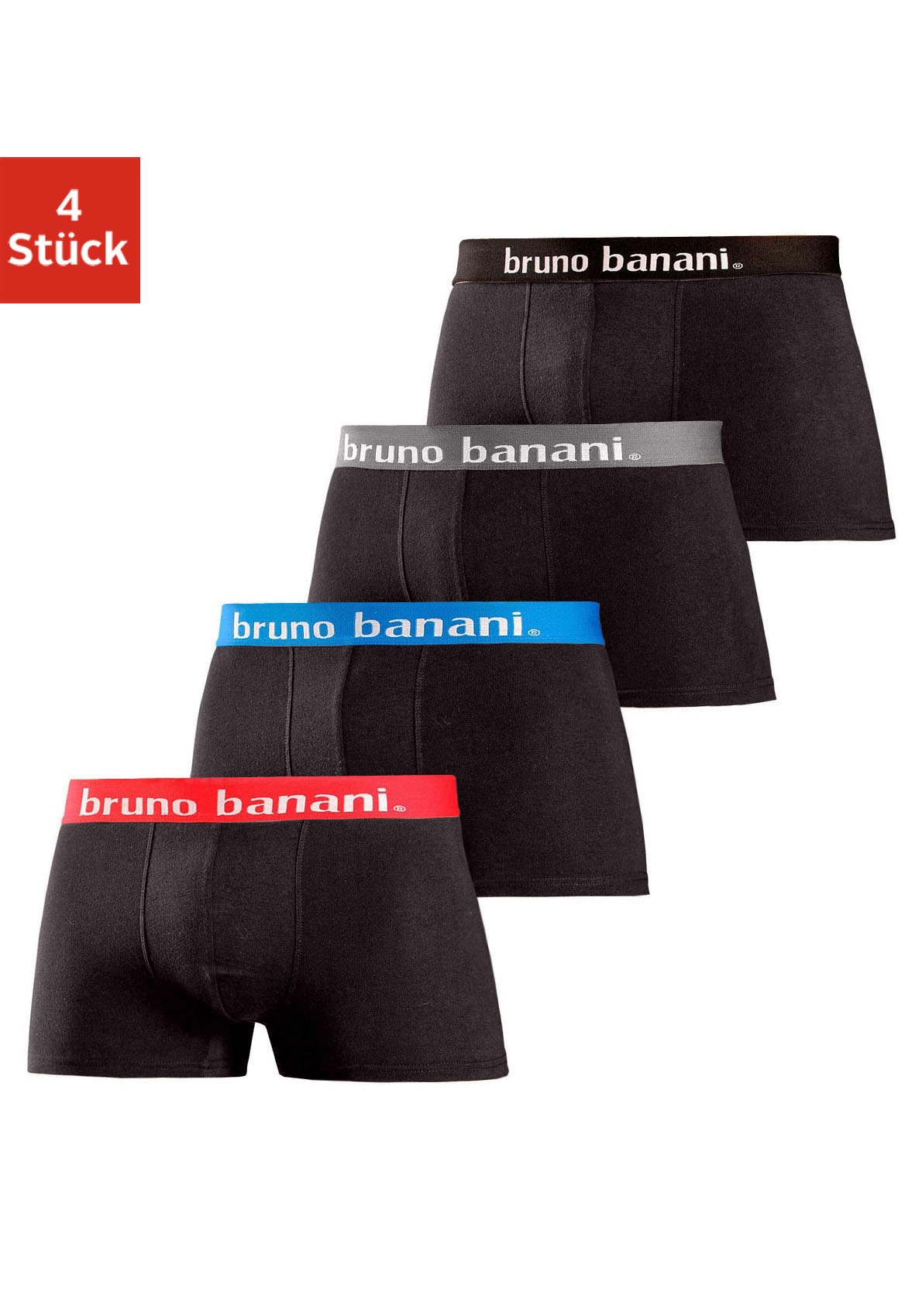 Hipster BRUNO BANANI, Herren, Gr. XXL, schwarz, Jersey, Obermaterial: 95% Baumwolle, 5% Elasthan, unifarben, körpernah, Unterhosen, knapp sitzende Boxershorts in uni oder gemustert aus Baumwollmischung Image