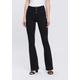 Bootcut-Jeans ARIZONA "mit extrabreitem Bund" Gr. 40, N-Gr, schwarz (black, overdyed) Damen Jeans Bootcut