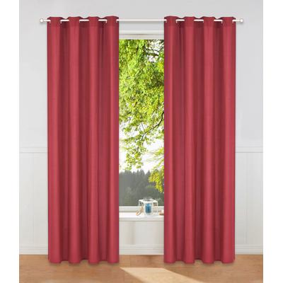 Vorhang MY HOME "Raja" Gr. 5, rot, B:140cm H:265cm, Polyester, Recyceltes Material, Gardinen, 2er-Set, Bestseller, einfarbig, modern, pflegeleichte Mikrofaser Image