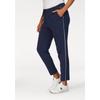 Jogger Pants KANGAROOS, Damen, Gr. 44 (L), N-Gr, blau (marine), Sweatware, Obermaterial: 95% Baumwolle, 5% Elasthan, unifarben, kontrastfarbene Details, casual, bequem knöchellang, Hosen, mit seitlichem Kontraststreifen