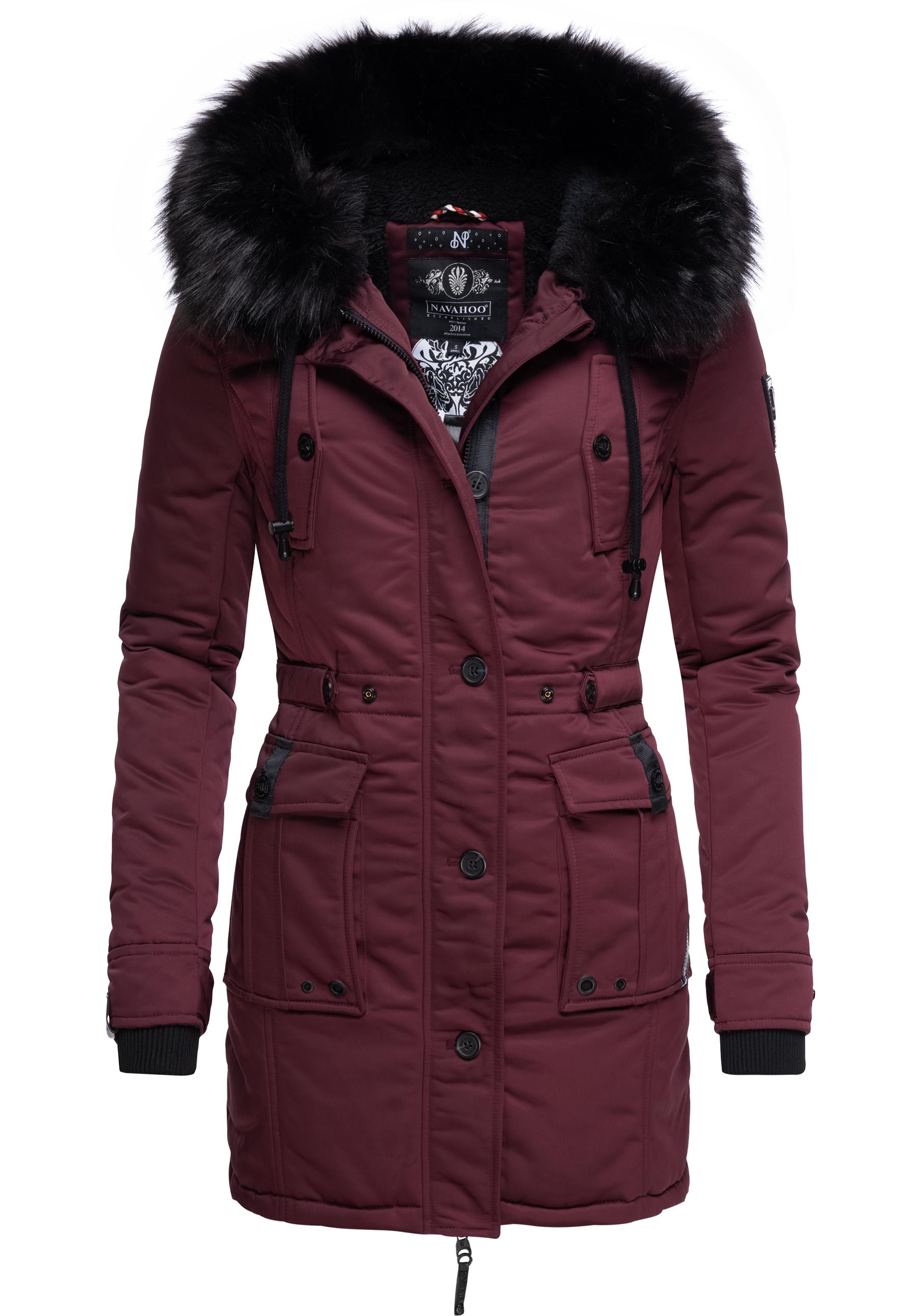 Wintermantel NAVAHOO "Luluna Prc", Damen, Gr. S (36), rot (weinrot), Oberstoff: 100% Polyester, Futter: 100% Polyester, Wattierung: 100% Polyester, Ärmelfutter: 100% Polyester, Kunstpelz: 90% Polyacryl, 10% Polyester, Modisch, figurbetont... Image