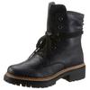 Schnürboots RIEKER, Damen, Gr. 43, blau (nachtblau), Lederimitat, klassisch, Schuhe, Stiefelette, Profilsohle, Blockabsatz, mit lässiger Schnürung