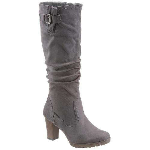 Stiefel ANISTON SHOES Gr. 36, Normalschaft, grau Damen Schuhe Reißverschlussstiefel mit Raffungen am slouchy Schaft - NEUE KOLLEKTION Bestseller