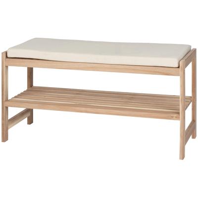 Schuhbank WENKO "Acina", braun (braun, natur), B:90cm H:45cm T:34cm, FSC-zertifiziertes Holz, Baumwolle, Polyester, Sitz