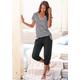 Capri-Pyjama H.I.S Gr. 40/42, schwarz (schwarz, gestreift) Damen Homewear-Sets Pyjamas