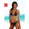 Triangel-Bikini-Top LASCANA "Italy" Gr. 42, Cup C/D, schwarz Damen Bikini-Oberteile Ocean Blue mit Zierringen