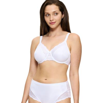 Minimizer-BH TRIUMPH "Ladyform Soft W X", Damen, Gr. 80, Cup D, weiß, Microtouch, Spitze, Obermaterial: 50% Polyamid, 41