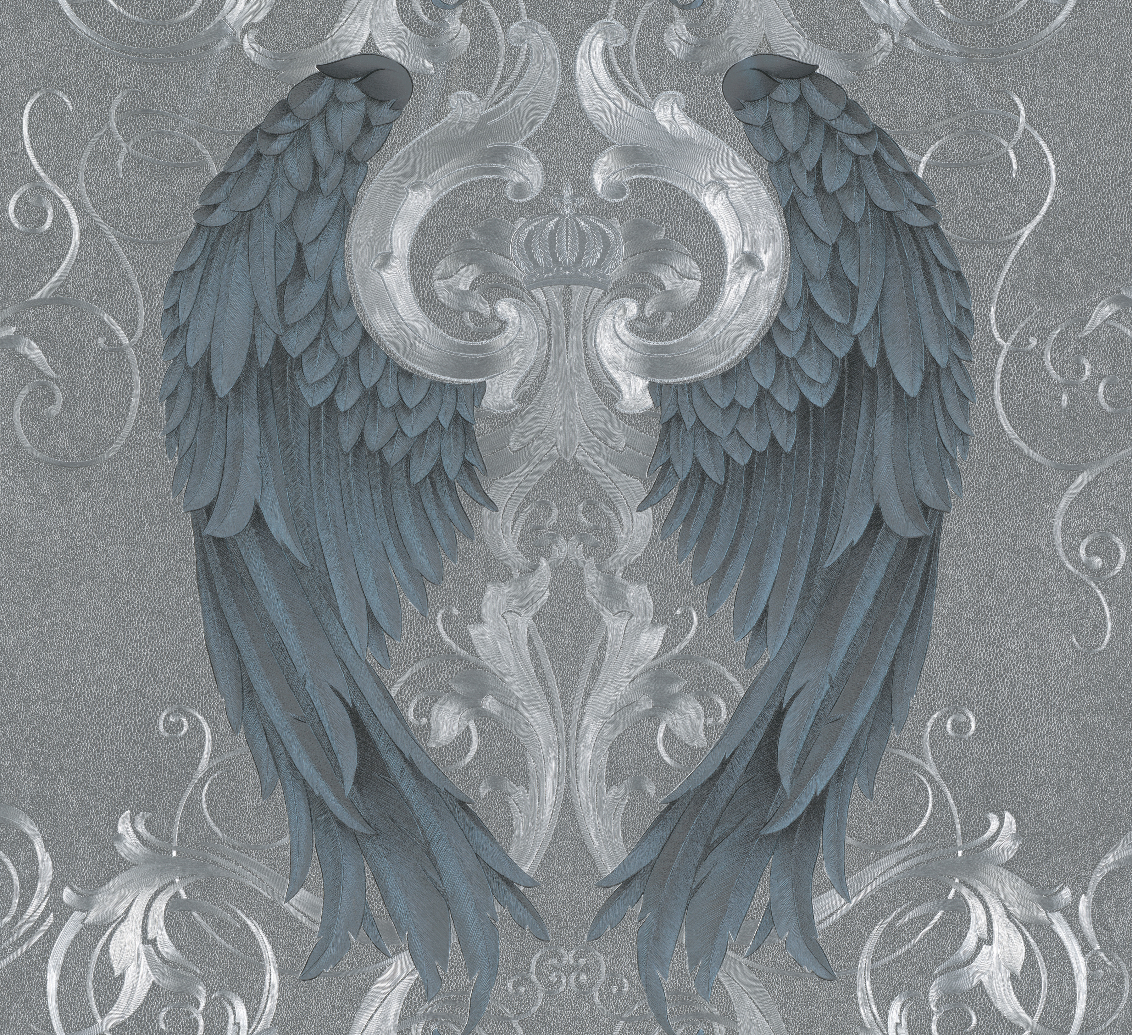 Vliestapete GLÖÖCKLER "Silber-Lila, Blau", bunt (silber, lila, blau), B:0,7m L:10,05m, Vlies, Tapeten, moderne Tapete für Wohnzimmer Schlafzimmer Küche