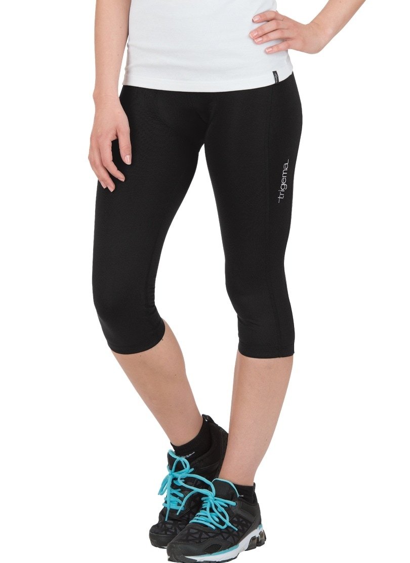 Funktionshose TRIGEMA "TRIGEMA 3/4 Radlerhose", Damen, Gr. XXL, US-Größen, schwarz, 85% Polyester (Bioactive), 15% Elastan, Hosen Image