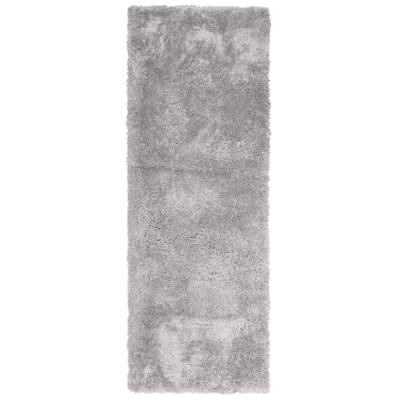 Hochflor-Läufer MY HOME "Boldo" Gr. 11, grau (hellgrau), B:67cm H:50mm L:230cm, Kunstfaser, Teppiche, besonders weich durch Mikrofaser, Shaggy Teppich Image