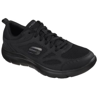 Sneaker SKECHERS "Summits-South Rim", Herren, Gr. 43, schwarz, Textil, Leder, sportlich, Schuhe, Freizeitschuh, Halbschu