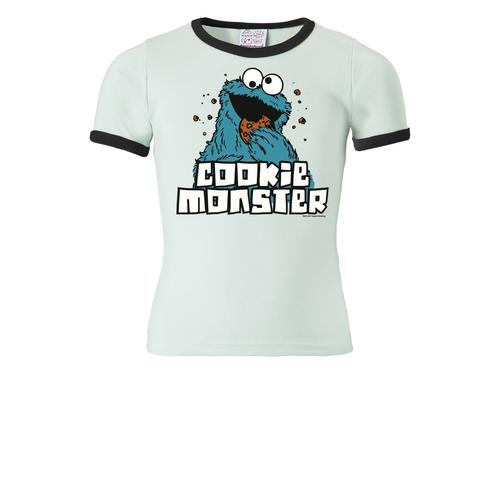 "T-Shirt LOGOSHIRT ""Sesamstraße - Krümelmonster"" Gr. 158, weiß Mädchen Shirts T-Shirts mit niedlichem Krümelmonster-Frontdruck"