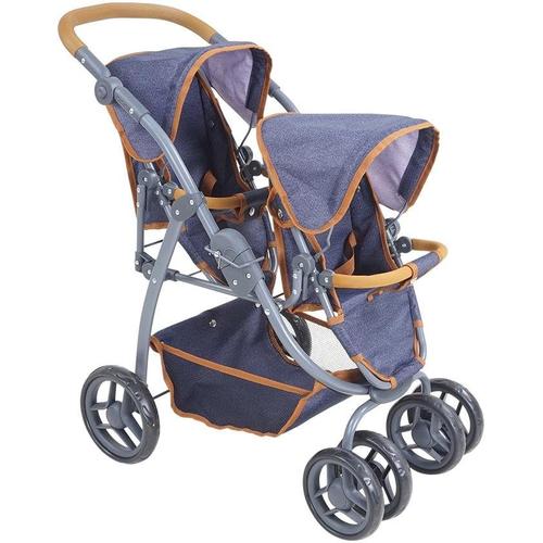 „Puppen-Zwillingsbuggy KNORRTOYS „“Milo – Dark Blue““ Puppenwagen blau (dark blue) Kinder Puppenwagen -trage“