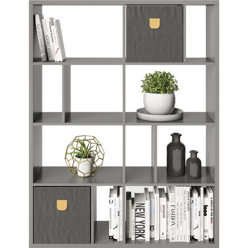 "Bücherregal MY HOME ""Felicia"" Regale Gr. B/H: 112,5 cm x 146,6 cm, 12 St. offene Fächer, grau Bücherregale"