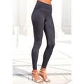 Leggings LASCANA, Damen, Gr. 52/54, N-Gr, grau (anthrazit), Single Jersey, Obermaterial: 95% Baumwolle, 5% Elasthan. Graumeliert (Obermaterial): 51% Baumwolle, 44% Polyester, 5% Elasthan, unifarben, Basic, Basic lang, Hosen, mit breitem Bündchen,...