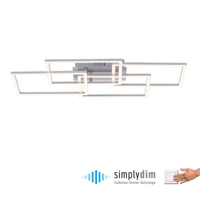 JUST LIGHT LED Deckenleuchte "IVEN", grau (stahlgrau), Lampen, Memory, nach Trennung vom Netz