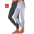 Leggings VIVANCE ACTIVE, Damen, Gr. 52/54, N-Gr, grau (hellgrau, schwarz), Single Jersey, Obermaterial: 95% Baumwolle, 5% Elasthan. Melange in der Packung: 60% Baumwolle, 35% Polyester, 5% Elasthan, unifarben, meliert, Basic, Basic lang, Hosen, mit...