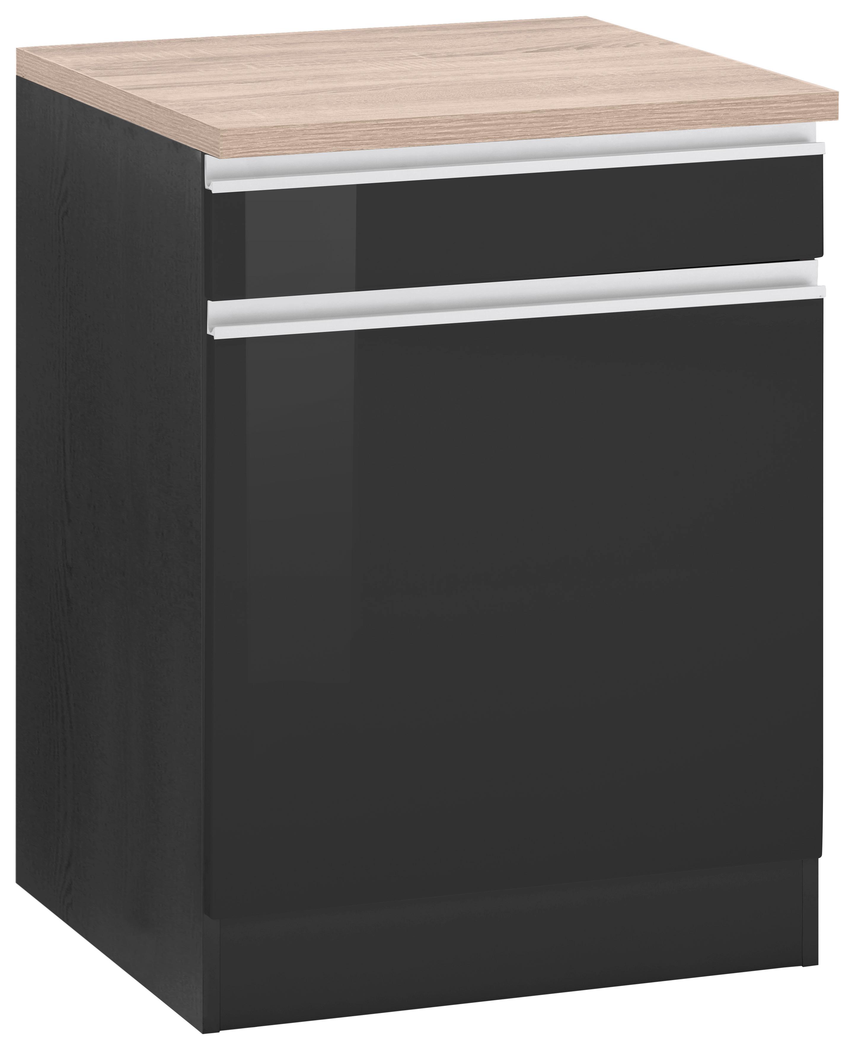 Unterschrank KOCHSTATION "KS-Ohio", grau (grau hochglanz, grafit), B:60cm H:85cm T:60cm, Schränke, Breite 60 cm Image