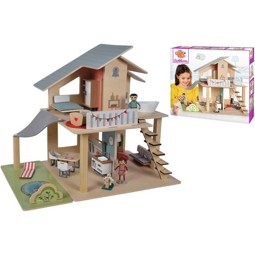 Puppenhaus EICHHORN Puppenhäuser bunt Kinder Puppenhaus aus Holz mit Möbeln und Spielfiguren