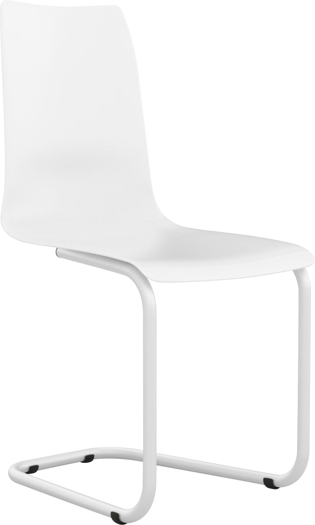 Freischwinger TOJO "stuhl", weiß (weiß, weiß beschichtet), B:45cm H:90cm T:50cm, Polypropylen, Stühle, Freischwinger, mit weißem Gestell