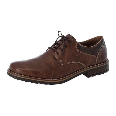 Schnürschuh RIEKER, Herren, Gr. 40, braun (wood, toffee), Lederimitat, elegant, Schuhe, mit gepolsterter Innensohle, Fre