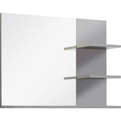 Badspiegel INOSIGN "Ilana", beige (matera, spiegelglas), B:72cm H:57cm T:20cm, Holzwerkstoff, Spiegel, Wandspiegel im modernen Industrial Style - Beleuchtung optional Image