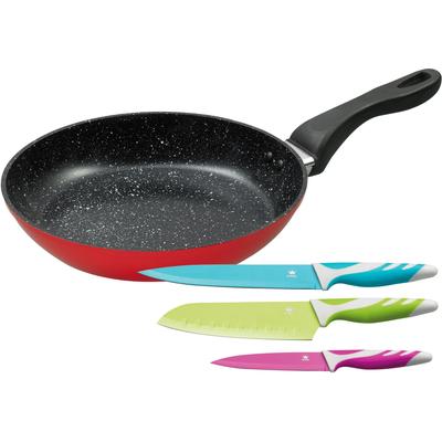 Bratpfanne KING, rot, H:5,5cm Ø:28cm, Pfannen, Ø 28 cm, formstabiler Thermoboden, Induktion, Keramikbeschichtung